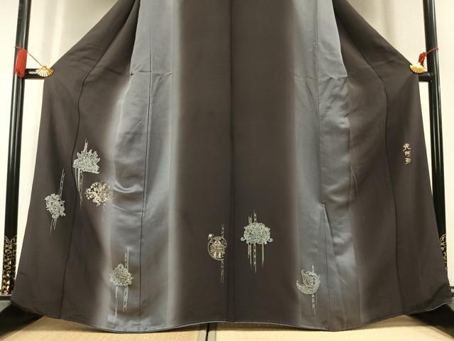 平和屋着物●金彩友禅　卓越技能者・名工・和田光正　訪問着　吉祥花文　暈し染め　銀彩　正絹　逸品　未使用　AABK7983fy