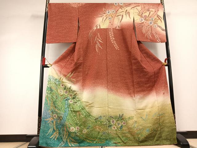 平和屋着物●吉乃一廉　幻の辻が花　訪問着　暈し染め　銀通し地　やまと誂製　ロング丈　正絹　逸品　AABK7985fy