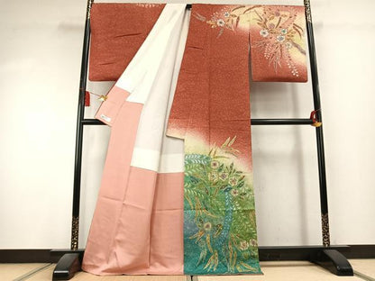 平和屋着物●吉乃一廉　幻の辻が花　訪問着　暈し染め　銀通し地　やまと誂製　ロング丈　正絹　逸品　AABK7985fy