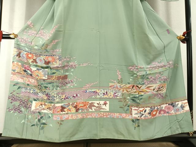 平和屋着物●本加賀友禅作家　三浦江子　色留袖　草花文　正絹　逸品　AABK7989fy