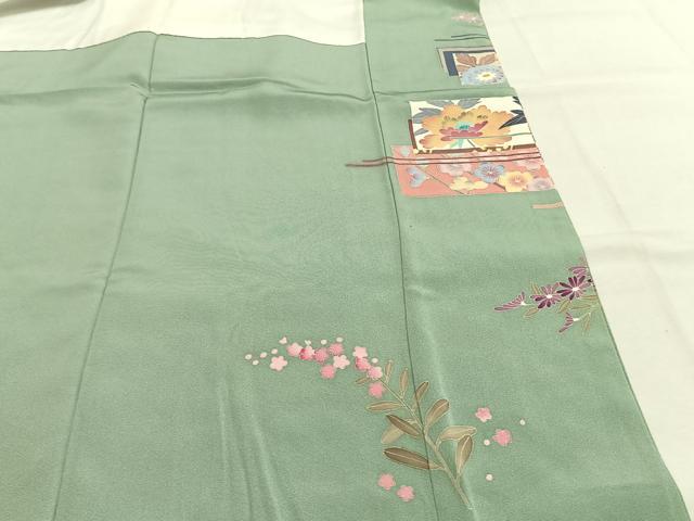 平和屋着物●本加賀友禅作家　三浦江子　色留袖　草花文　正絹　逸品　AABK7989fy