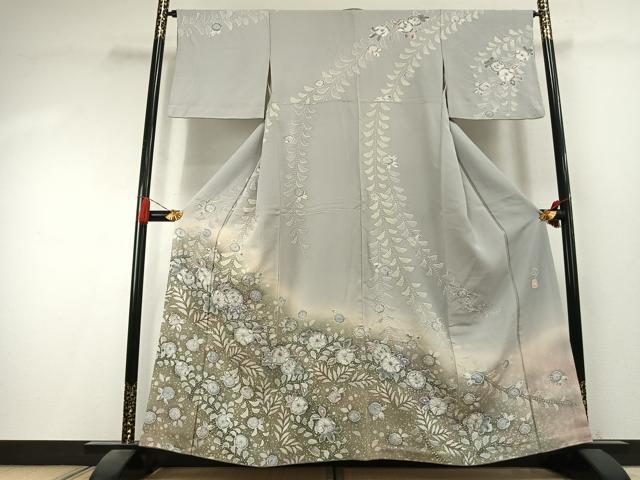 平和屋着物●訪問着　作家物　絞り　辻が花　暈し染め　正絹　逸品　AABK7990fy