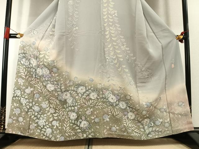 平和屋着物●訪問着　作家物　絞り　辻が花　暈し染め　正絹　逸品　AABK7990fy
