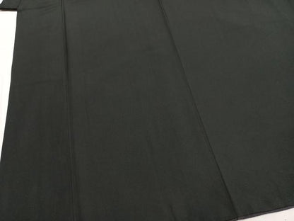 平和屋着物●男性 黒紋付 羽織セット 正絹 逸品 AABK7991fy