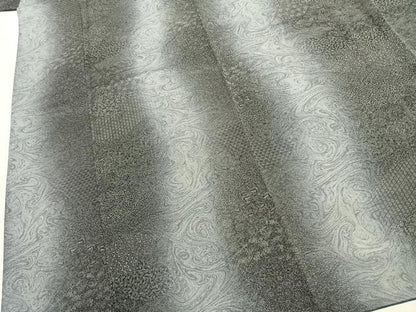 平和屋着物●上質な小紋　寄せ小紋柄　墨流し文様　暈し染め　さが美扱い　丹後ちりめん　反端付き　正絹　逸品　AABK7993fy