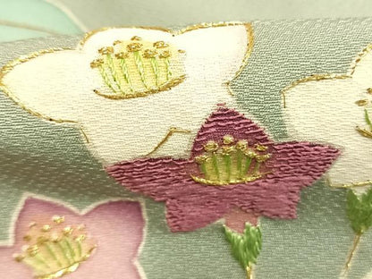 平和屋着物●染刺工芸　大羊居　東京友禅　訪問着　刺繍　枝花文　金糸　金彩　高島屋扱い　正絹　逸品　AABK7995fy