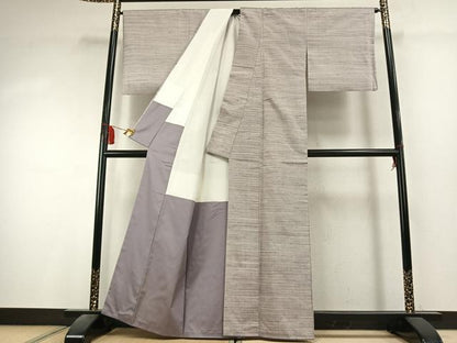 平和屋着物●紅花紬　米沢　霞文　反端付き　正絹　逸品　AABK8003fy