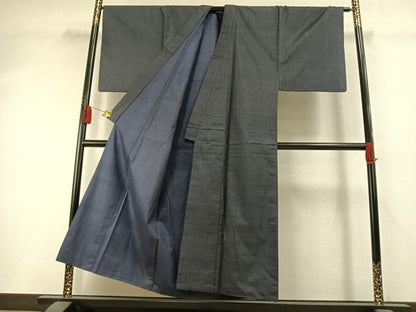 平和屋着物●男性　本場大島紬　アンサンブル　格子　正絹　逸品　AABK8004fy
