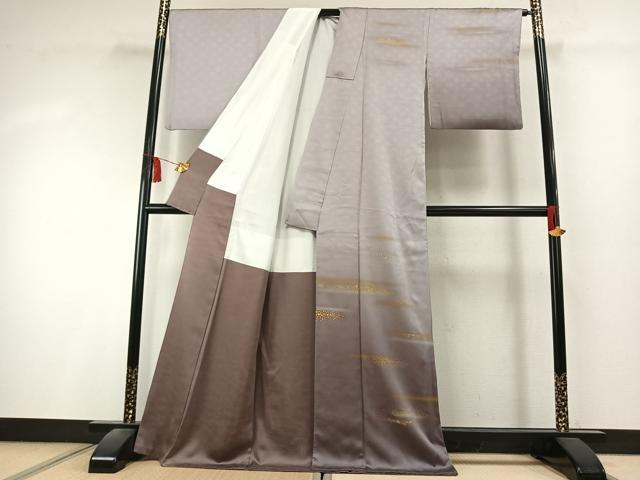 平和屋着物●人間国宝　福田喜三郎　訪問着　霞文　暈し染め　正絹　逸品　AABK8007fy