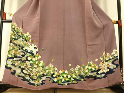 平和屋着物●浦野理一　金彩友禅　色留袖　松竹梅　暈し染め　鬼しぼ縮緬　正絹　逸品　AABK8009fy