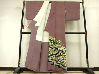 平和屋着物●浦野理一　金彩友禅　色留袖　松竹梅　暈し染め　鬼しぼ縮緬　正絹　逸品　AABK8009fy