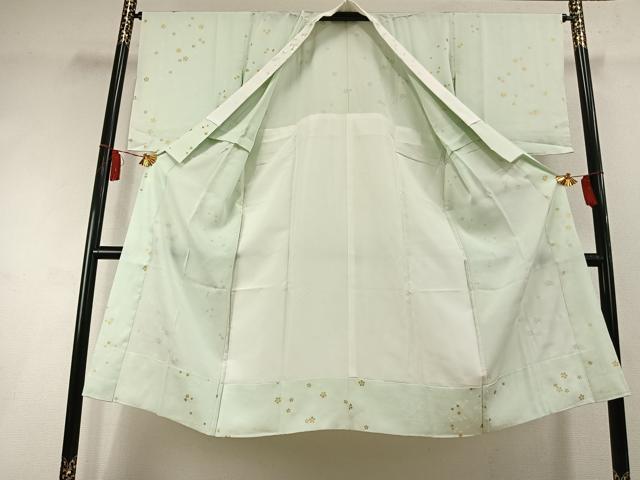 平和屋着物●長襦袢　無双仕立て　舞花文　金彩　半衿刺繍　正絹　逸品　AABK8010fy