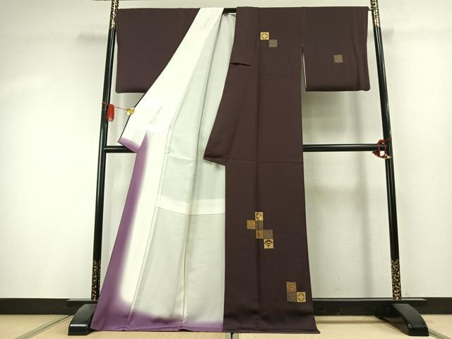平和屋着物●訪問着　駒刺繍　竹屋町刺繍　吉祥文　金彩　ロング丈　正絹　逸品　AABK8011fy