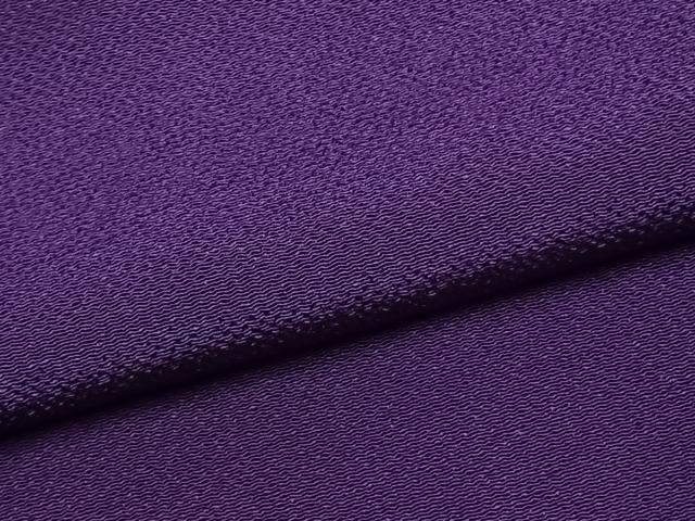 平和屋着物●上質な色無地　本紫色　鬼しぼ縮緬　正絹　逸品　AABK8012fy