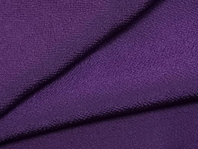 平和屋着物●上質な色無地　本紫色　鬼しぼ縮緬　正絹　逸品　AABK8012fy