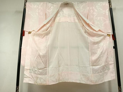 平和屋着物●振袖用長襦袢　無双仕立て　花蝶地紋　暈し染め　正絹　逸品　未使用　AABK8016fy
