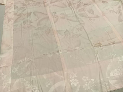 平和屋着物●振袖用長襦袢　無双仕立て　花蝶地紋　暈し染め　正絹　逸品　未使用　AABK8016fy