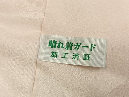 平和屋着物●振袖用長襦袢　無双仕立て　花蝶地紋　暈し染め　正絹　逸品　未使用　AABK8016fy