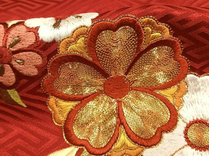 平和屋着物●豪華振袖　絞り　駒刺繍　松竹梅　金糸　金彩　正絹　逸品　AABK8017fy