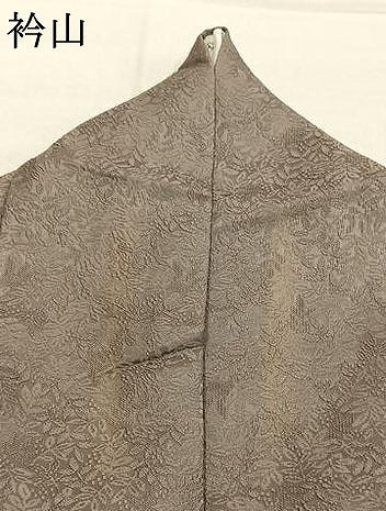 平和屋着物●上質な色無地　南天地紋　利休白茶色　正絹　逸品　AABK8018fy