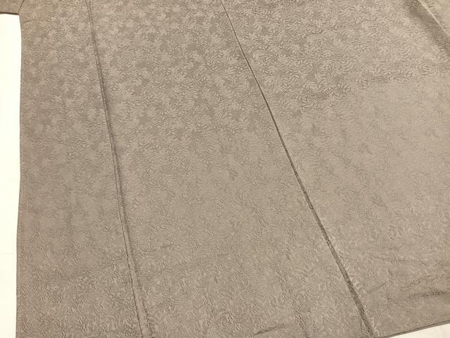 平和屋着物●上質な色無地　南天地紋　利休白茶色　正絹　逸品　AABK8018fy
