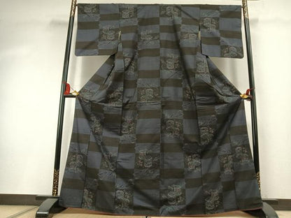 平和屋着物●本場大島紬　9マルキ　貝桶花文　正絹　逸品　AABK8020fy