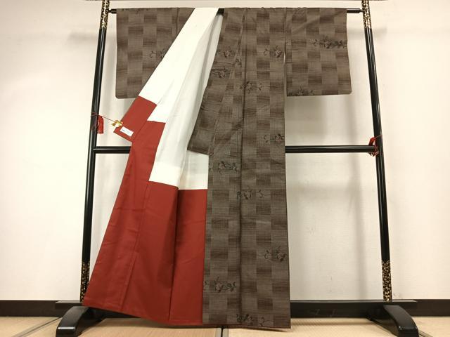平和屋着物●本場大島紬　9マルキ　花唐草文　やまと誂製　正絹　逸品　AABK8021fy