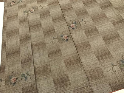 平和屋着物●本場大島紬　9マルキ　花唐草文　やまと誂製　正絹　逸品　AABK8021fy