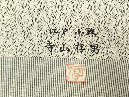 平和屋着物●寺山存男　江戸小紋　訪問着　横段文　正絹　逸品　AABK8022fy