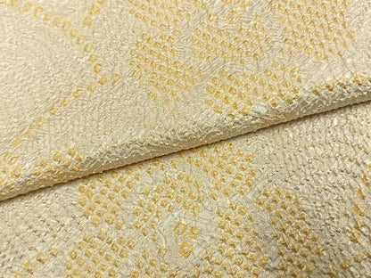 平和屋着物▼上質な小紋　総絞り　舞花文　正絹　逸品　AABK8025fy