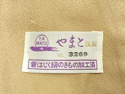 平和屋着物●訪問着　刺繍　草花文　暈し染め　金糸　金彩　やまと誂製　正絹　逸品　AABK8026fy
