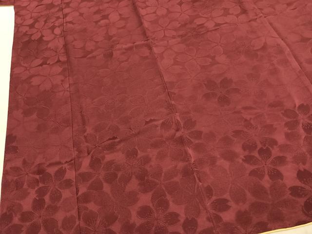 平和屋着物●豪華振袖　色無地　桜尽くし地紋　浅蘇芳色　正絹　逸品　AABK8030fy