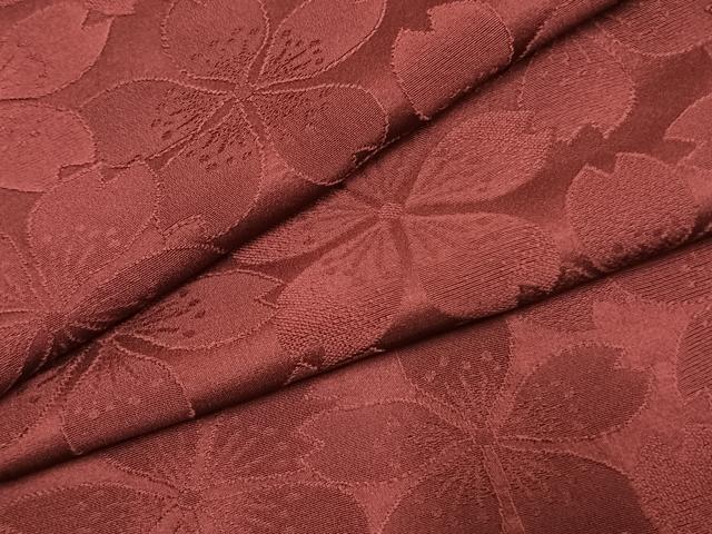 平和屋着物●豪華振袖　色無地　桜尽くし地紋　浅蘇芳色　正絹　逸品　AABK8030fy