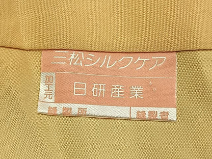 平和屋着物●豪華振袖　色無地　桜尽くし地紋　浅蘇芳色　正絹　逸品　AABK8030fy