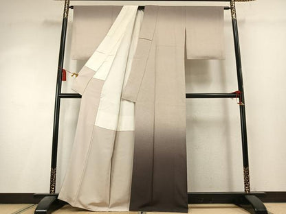 平和屋着物●訪問着　幾何学文様　暈し染め　正絹　逸品　AABK8031fy