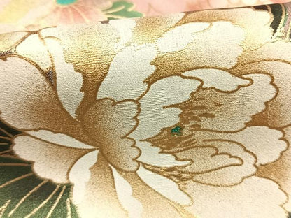 平和屋着物●豪華振袖　松竹梅　草花文　暈し染め　金銀彩　正絹　逸品　AABK8033fy