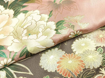 平和屋着物●豪華振袖　松竹梅　草花文　暈し染め　金銀彩　正絹　逸品　AABK8033fy