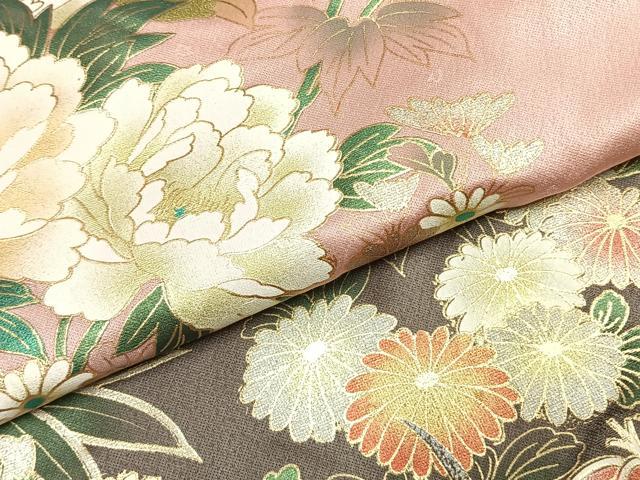 平和屋着物●豪華振袖　松竹梅　草花文　暈し染め　金銀彩　正絹　逸品　AABK8033fy
