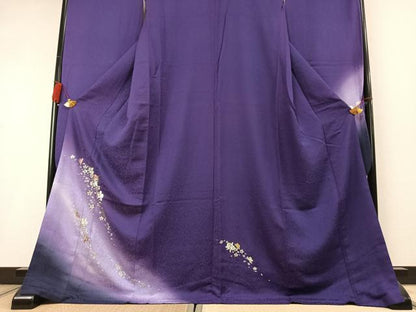 平和屋着物●豪華振袖　舞花文　暈し染め　金銀彩　やまと誂製　正絹　逸品　AABK8034fy