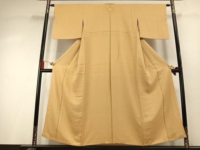 平和屋着物●上質な色無地　紋意匠　玉蜀黍色　正絹　逸品　AABK8037fy