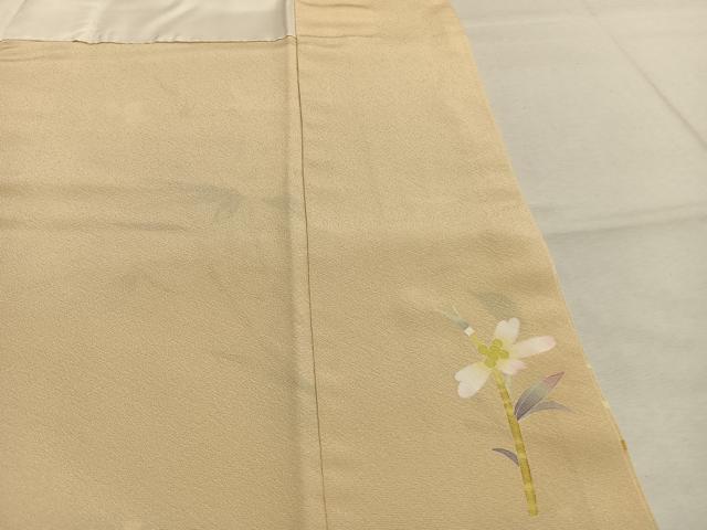 平和屋着物●京加賀友禅　百貫石峰　訪問着　草花文　正絹　逸品　AABK8044fy