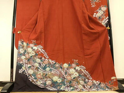 平和屋着物●豪華振袖　絞り　辻が花　暈し染め　金彩　正絹　逸品　AABK8045fy