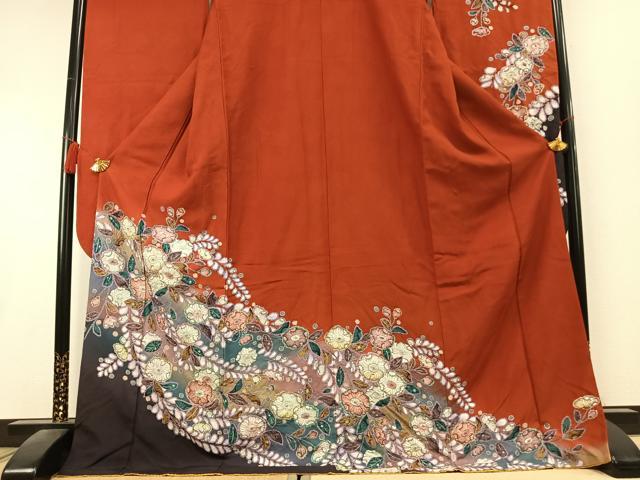 平和屋着物●豪華振袖　絞り　辻が花　暈し染め　金彩　正絹　逸品　AABK8045fy