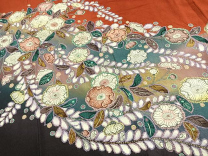 平和屋着物●豪華振袖　絞り　辻が花　暈し染め　金彩　正絹　逸品　AABK8045fy