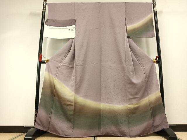 平和屋着物●京の名門　友禅　染の北川　訪問着　草花地紋　暈し染め　反端付き　正絹　逸品　AABK8047fy