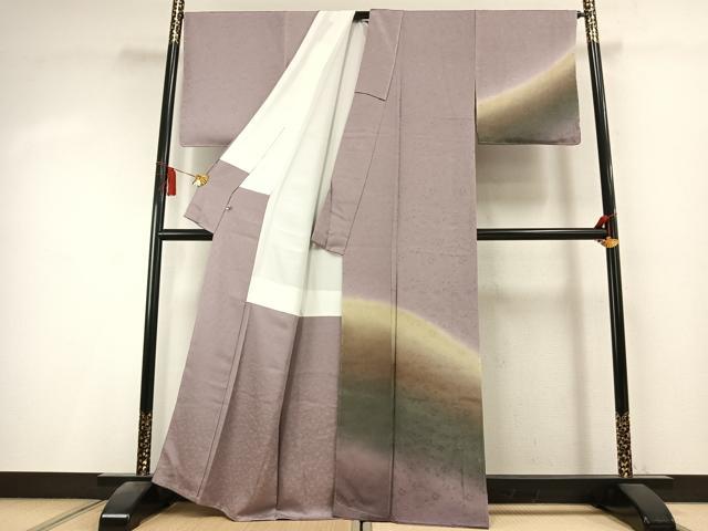 平和屋着物●京の名門　友禅　染の北川　訪問着　草花地紋　暈し染め　反端付き　正絹　逸品　AABK8047fy