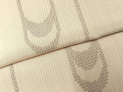 平和屋着物●本塩沢　110亀甲　幾何学文様　正絹　逸品　AABK8052fy