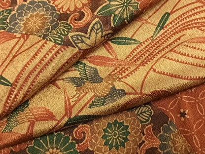 平和屋着物●上質な小紋　型染め　花鳥文　暈し染め　正絹　逸品　AABK8053fy
