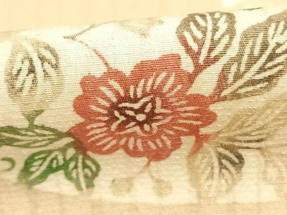 平和屋着物●上質な小紋　型染め　花唐草文　正絹　逸品　未使用　AABK8057fy