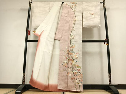 平和屋着物●訪問着　松竹梅　金銀彩　正絹　逸品　未使用　AABK8059fy